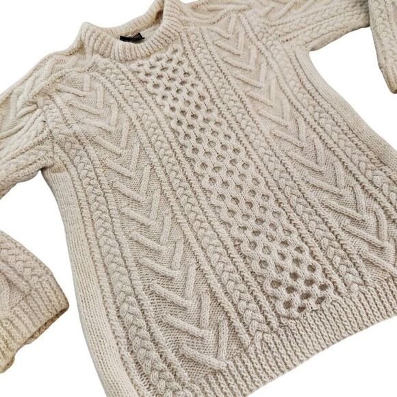 Vintage Gaeltarra Wool Sweater Mens 40 Medium Womens Large Ireland Fisherman Cab - Picture 1 of 7